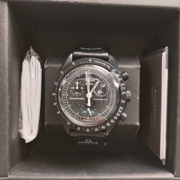 💜NWT💜 Swatch X Omega Moonswatch Mission To The Moonphase - New Moon Watch - Picture 3 of 5